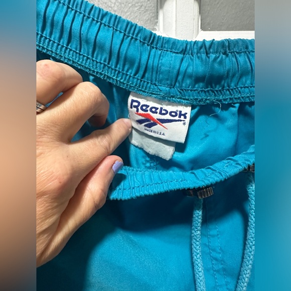 Men’s Aqua Blue Reebok Running Shorts - Picture 3 of 6